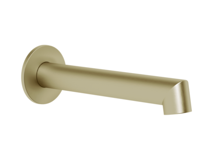 На изображении товар Излив для ванны Gessi Anello, настенный, цвет Brushed Brass PVD от официального представителя в Москве