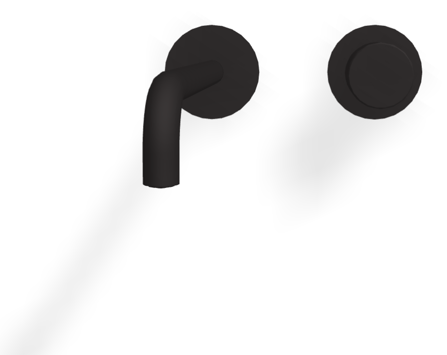 Смеситель для раковины Carlo Frattini Spillo Tech, ручка X Collection, настенный, с донным клапаном Click-Clack, излив 250 мм, внешняя часть, цвет чёрный матовый - изображение 1