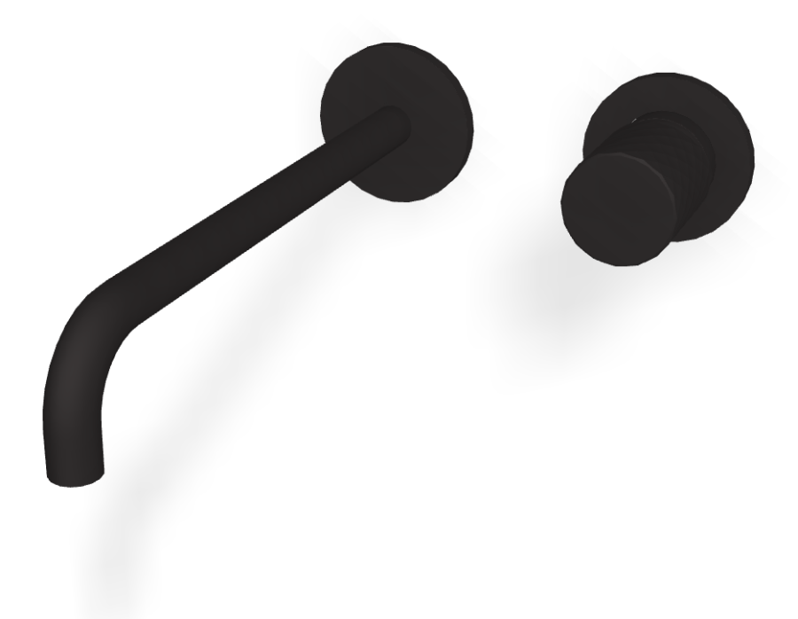 Смеситель для раковины Carlo Frattini Spillo Tech, ручка X Collection, настенный, с донным клапаном Click-Clack, излив 250 мм, внешняя часть, цвет чёрный матовый