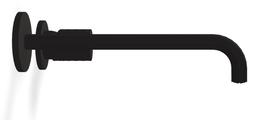 Смеситель для раковины Carlo Frattini Spillo Tech, ручка X Collection, настенный, с донным клапаном Click-Clack, излив 250 мм, внешняя часть, цвет чёрный матовый - изображение 2