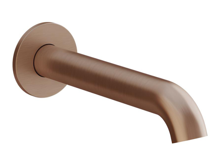 На изображении товар Излив для ванны Gessi Origini, настенный, цвет Copper Brushed PVD от официального представителя в Москве