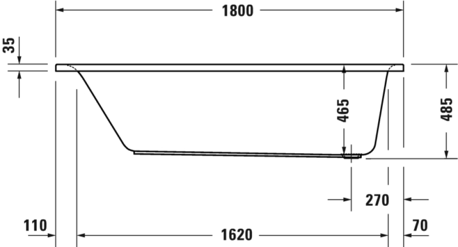 Ванна Duravit D-Neo, встраиваемая, 1800x800 мм, с 1 наклоном для спины, цвет белый - изображение 10
