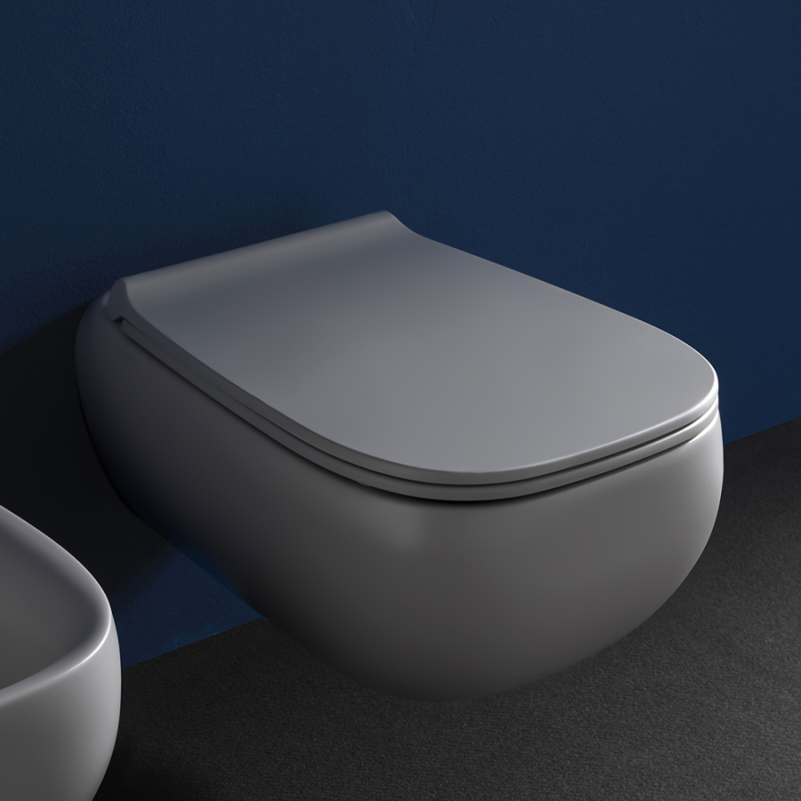 Сиденье для унитаза Flaminia Fluo Slim, 485х397 мм, быстросъёмное, с механизмом плавного закрывания, цвет белый - изображение 2