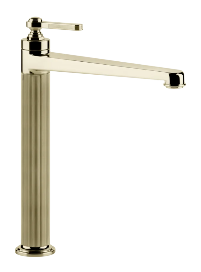 Смеситель для раковины Gessi Venti20, высокий, без донного клапана, цвет Brass PVD