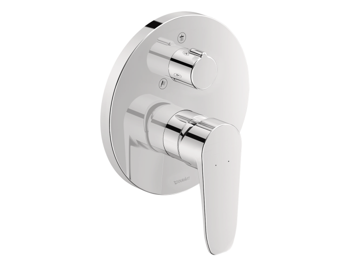 На изображении товар Смеситель для ванны/душа Duravit B.1 однорычажный, внешняя часть, цвет хром от официального представителя в Москве