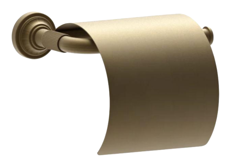 Бумагодержатель Gessi Venti20 Accessori, настенный, с крышкой, ширина 174 мм, цвет Antique Brass