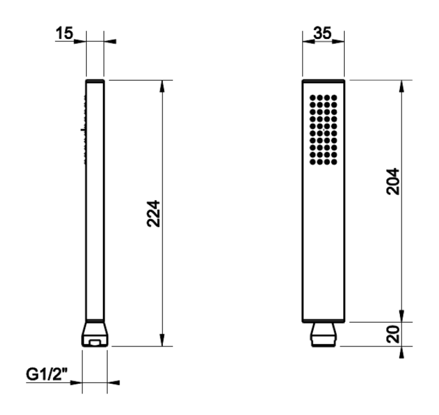 Ручная лейка Gessi Rettangolo К, с защитой от известкового налёта, цвет Finox Brushed Nickel - изображение 6