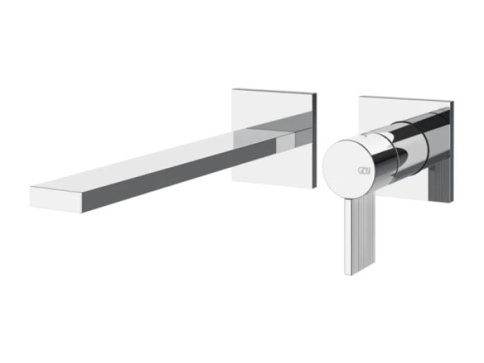 На изображении товар Cмеситель для раковины Gessi Inverso, встраиваемый, настенный, внешние части, цвет Сhrome от официального представителя в Москве