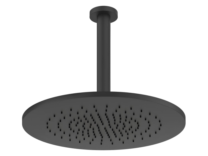 На изображении товар Верхний душ Gessi316, Ø355 мм, шарнирный для потолочного крепления, цвет Matte Black от официального представителя в Москве