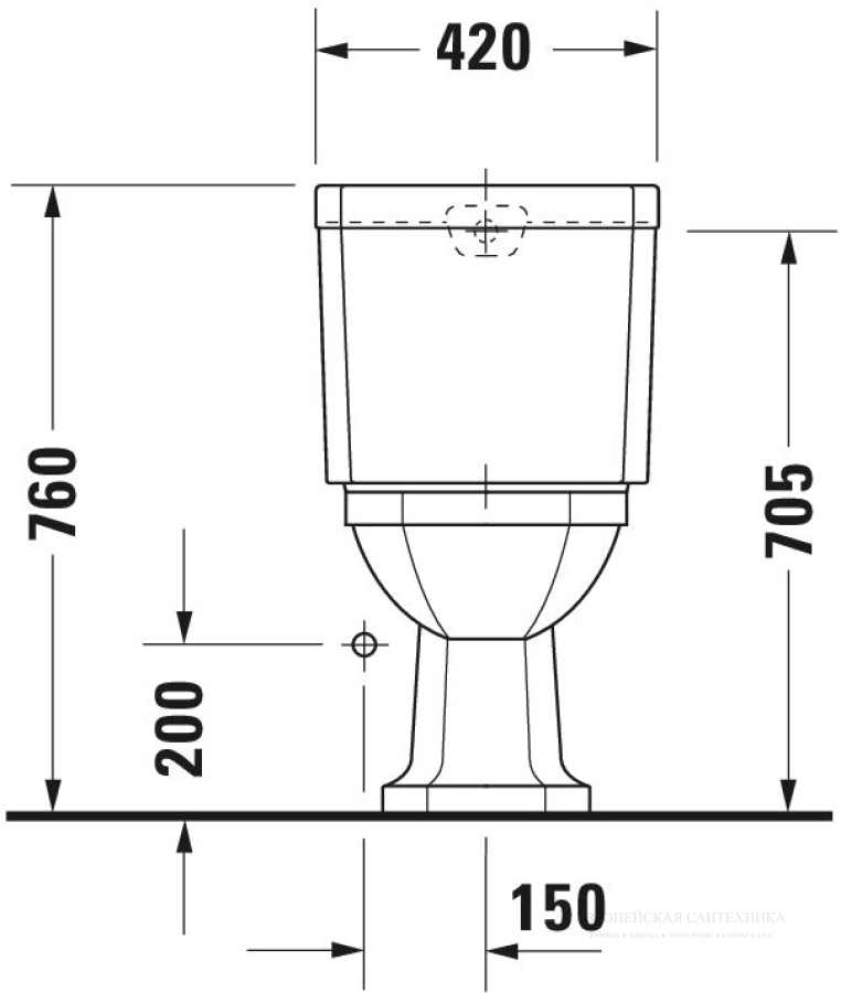 Унитаз комбинированный Duravit Series 1930 напольный, 665х355 мм, сток внутренний вертикальный, цвет белый глянцевый - изображение 5