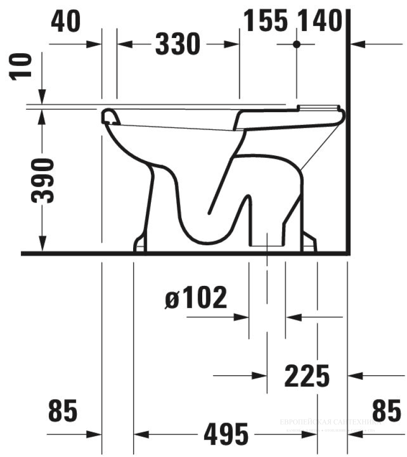 Унитаз комбинированный Duravit Series 1930 напольный, 665х355 мм, сток внутренний вертикальный, цвет белый глянцевый - изображение 6