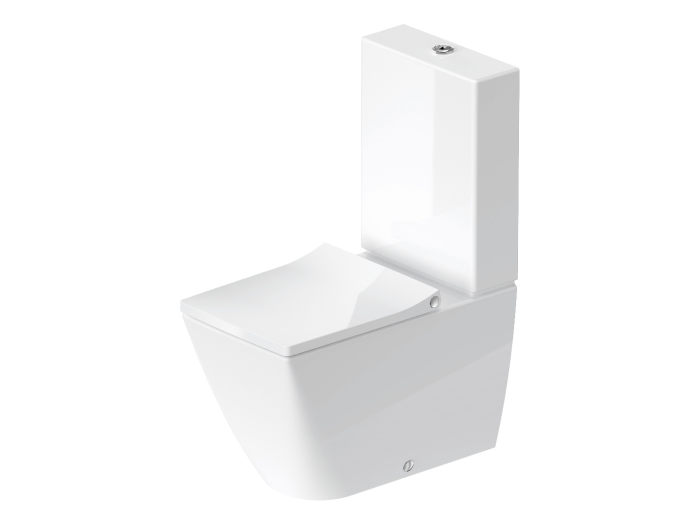 На изображении товар Унитаз Duravit Viu Rimless напольный, 350х650 мм, цвет белый WonderGliss от официального представителя в Москве