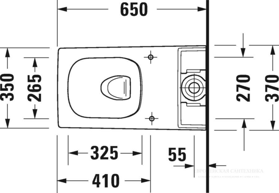 Унитаз Duravit Viu Rimless напольный, 350х650 мм, цвет белый WonderGliss - изображение 3