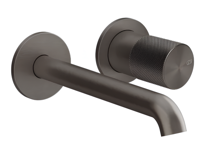 На изображении товар Смеситель для раковины Gessi Habito Diamantato, встраиваемый, настенный, внешняя часть, цвет Black Metal Brushed PVD от официального представителя в Москве