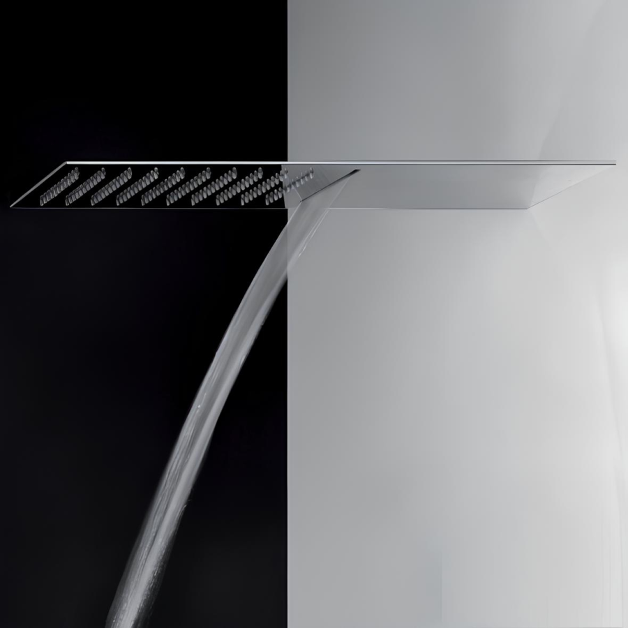 Многофункциональный душ Gessi Tremillimetri Quadro 200, для 2-х позиционного переключателя (не входит в комплект), настенный, с функциями дождь/водопад, цвет Matte Black - изображение 1