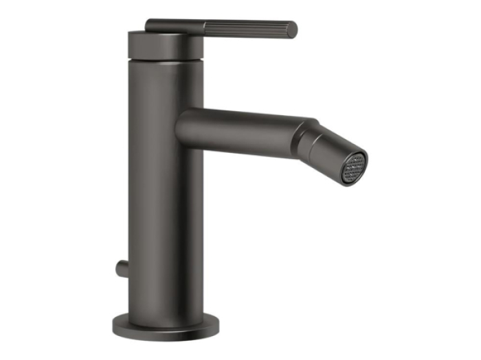 На изображении товар Смеситель для биде Gessi Ingranaggio, с донным клапаном, цвет Black Metal Brushed PVD от официального представителя в Москве