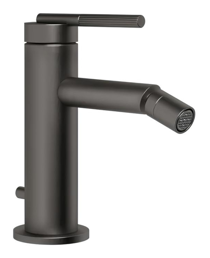 Смеситель для биде Gessi Ingranaggio, с донным клапаном, цвет Black Metal Brushed PVD