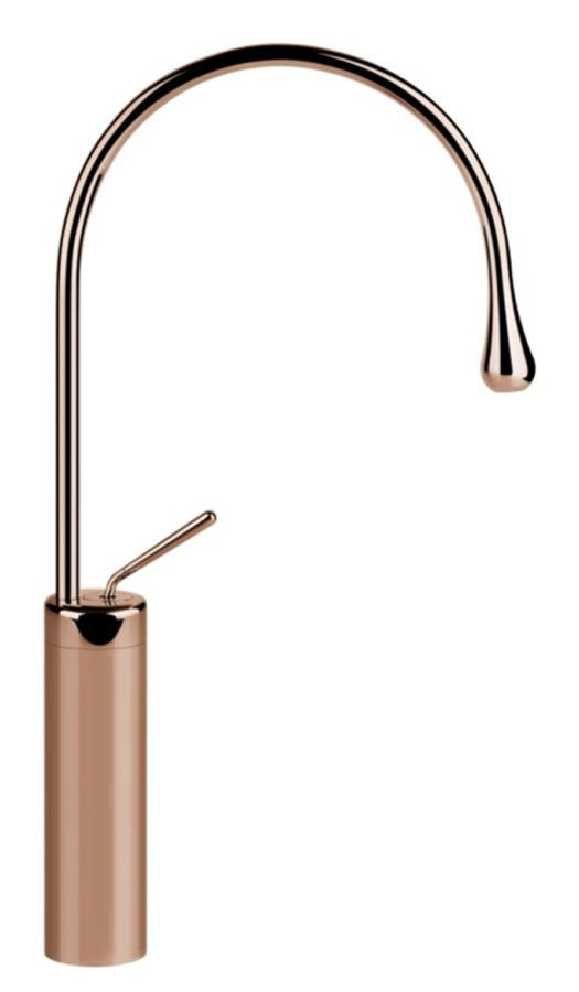 Cмеситель для раковины Gessi Goccia h523 мм, со средним изливом, без донного клапана, цвет Copper GHRC