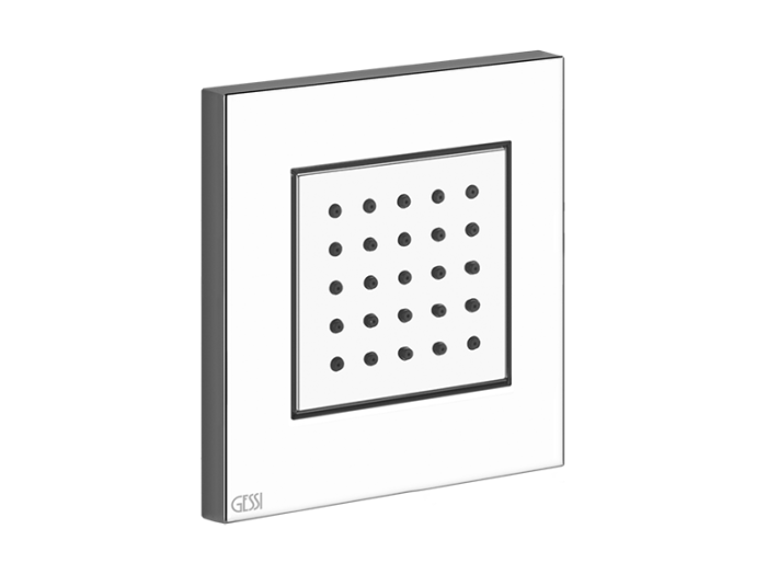 На изображении товар Боковая форсунка Gessi Quadro, встраиваемая, 98х98 мм, цвет Brushed Brass PVD от официального представителя в Москве