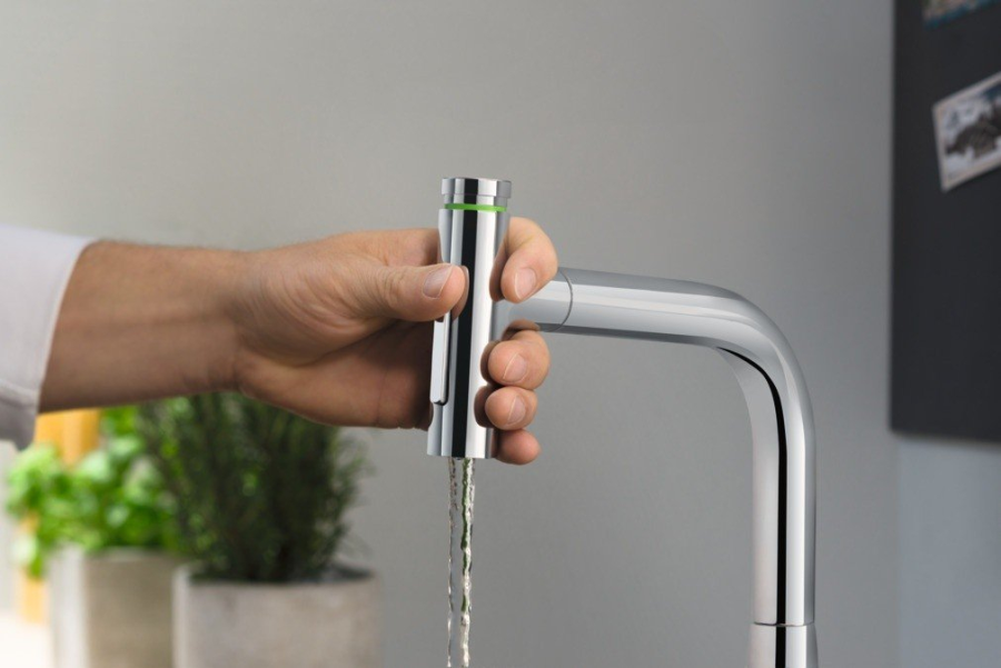 Смеситель для кухни Hansgrohe Metris Select M71, однорычажный, на 2 отверстия, с вытяжным изливом, цвет хром - изображение 3