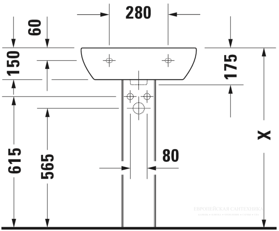 Раковина Duravit D-Code подвесная, 550х430 мм, с переливом, с 1 отверстием под смеситель, цвет белый - изображение 5