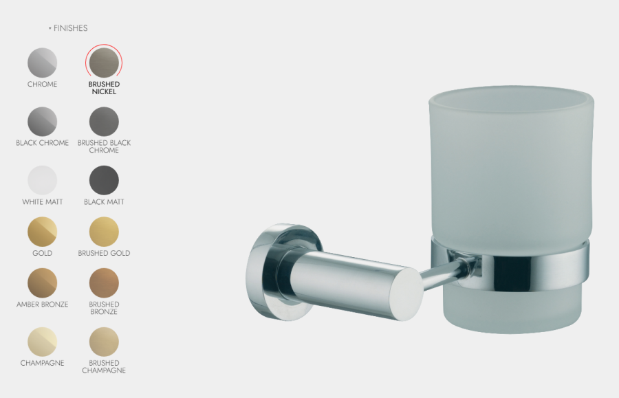 Стакан Carlo Frattini Rotola, с настенным держателем, из матового стекла, цвет брашированный никель - изображение 1