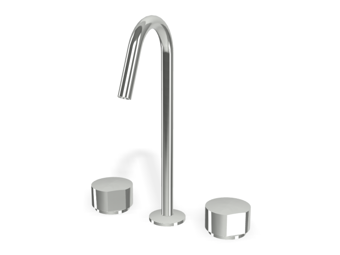 На изображении товар Смеситель для раковины Carlo Frattini SO, без ручек, с вращающимся изливом Ø18 мм, донным клапаном Click-Clack, 2 гибкими шлангами, Н-319 мм, цвет хром от официального представителя в Москве