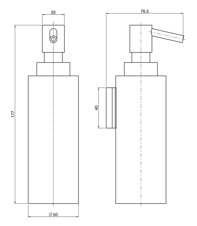 Дозатор для жидкого мылаCarlo Frattini Rotola, настенный, с держателем, цвет чёрный хром брашированный - изображение 1