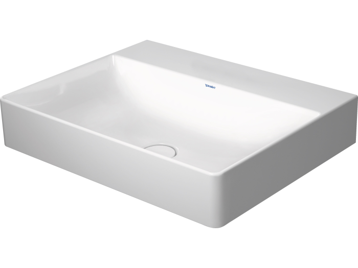 На изображении товар Раковина Duravit DuraSquare, для мебели, 600x470 мм, без перелива, без отверстий под смеситель, цвет белый c покрытием WonderGliss от официального представителя в Москве