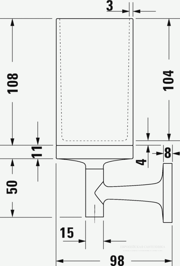 Стакан Duravit Starck T, цвет чёрный матовый - изображение 2