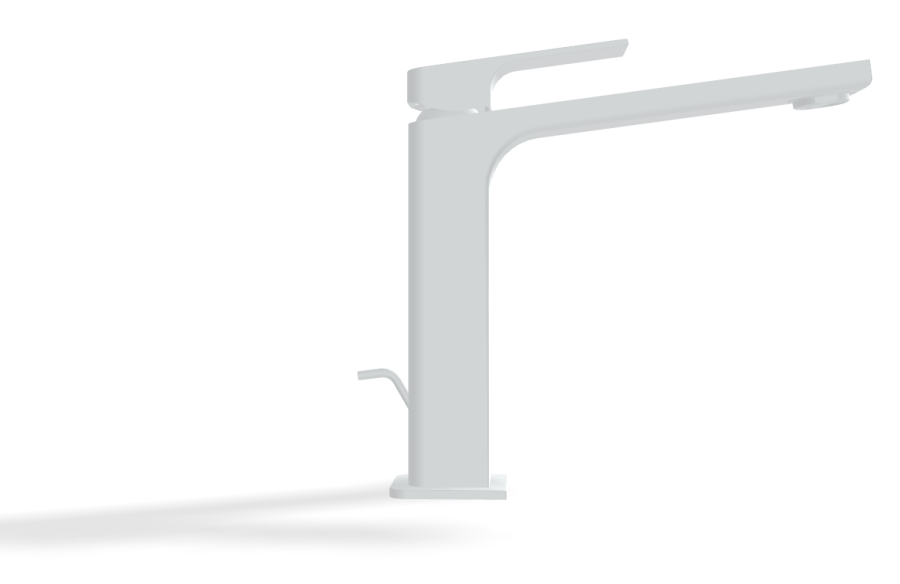 Смеситель для раковины Carlo Frattini Fit, высокий, без донного клапана, с 2 гибкими шлангами, Н-195 мм, цвет белый матовый - изображение 2