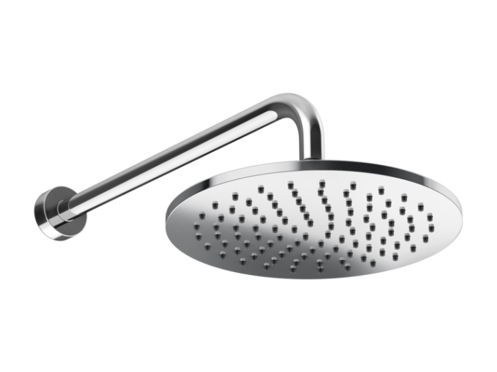 На изображении товар Верхний душ Gessi Origini, настенный, поворотный, Ø250 мм, цвет Chrome от официального представителя в Москве