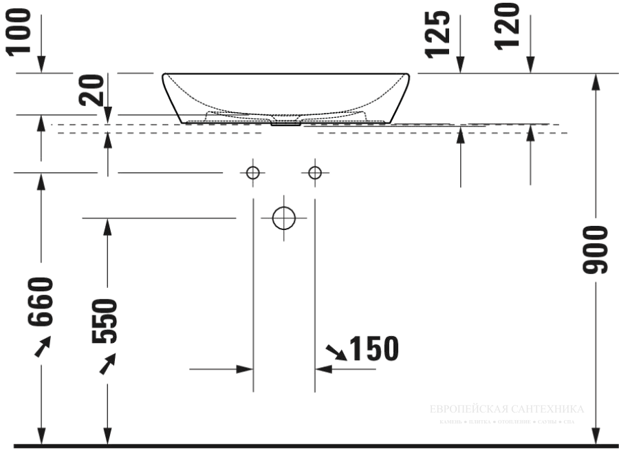 Раковина Duravit D-Neo накладная, 600x400 мм, без перелива, цвет белый с покрытием WonderGliss - изображение 10