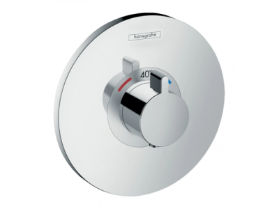 На изображении товар Термостат Hansgrohe Ecostat S Highflow, настенный, внешняя часть, цвет хром от официального представителя в Москве