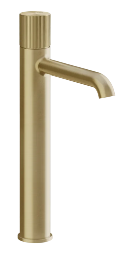 Смеситель для раковины Gessi Habito, высокий, без донного клапана, цвет Brushed Brass PVD