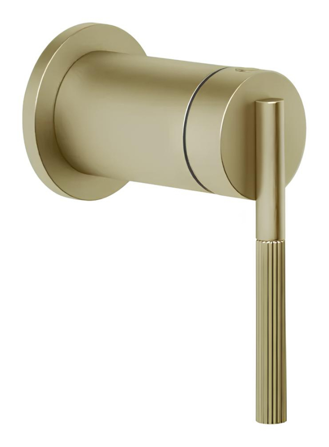 Смеситель Gessi Ingranaggio, встраиваемый, однорычажный, на 1 выход, внешняя часть, цвет Brushed Brass PVD