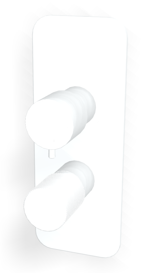 Смеситель для ванны/душа Carlo Frattini Spillo Tech, ручка G Collection, с переключателем на 2/3 потребителя, Н-260 мм, внешняя часть, цвет белый матовый