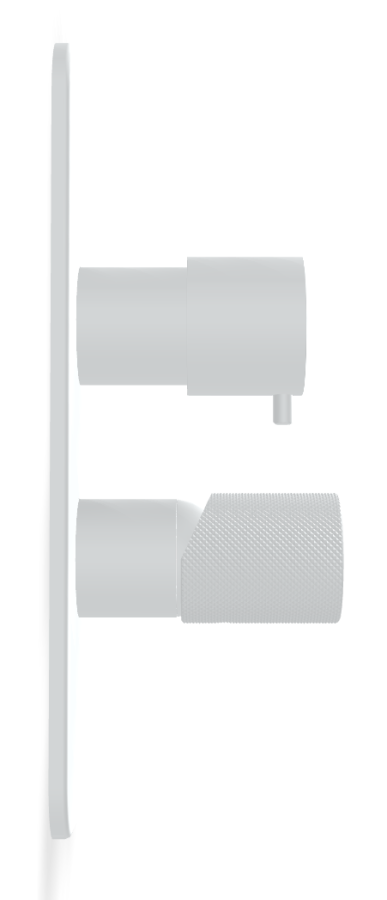 Смеситель для ванны/душа Carlo Frattini Spillo Tech, ручка G Collection, с переключателем на 2/3 потребителя, Н-260 мм, внешняя часть, цвет белый матовый - изображение 2