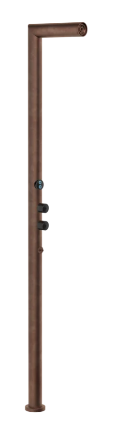 Cтойка душевая Gessi Outdoor L , уличная с хромотерапией на 2 выхода, без ручек и верхнего душа, внешняя часть, цвет Corten