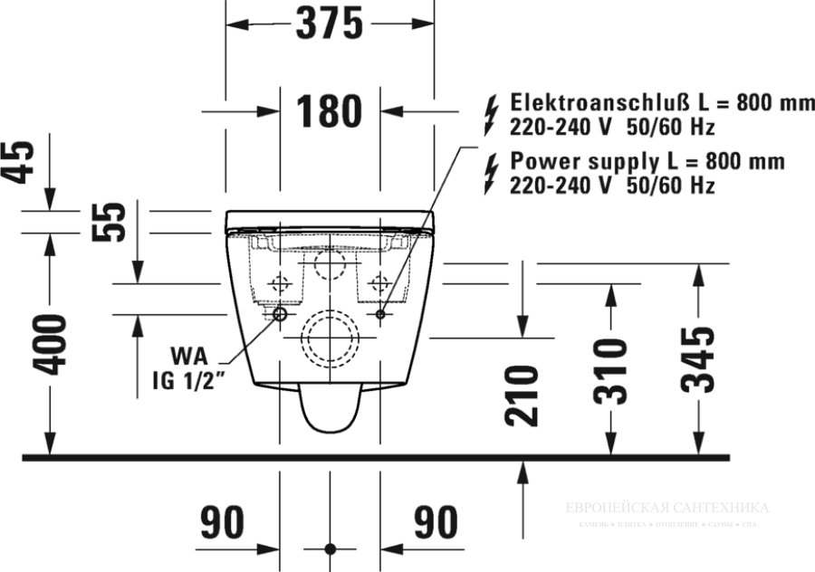 Унитаз Duravi D-Neo SensoWash подвесной 376x573 мм, белый - изображение 7