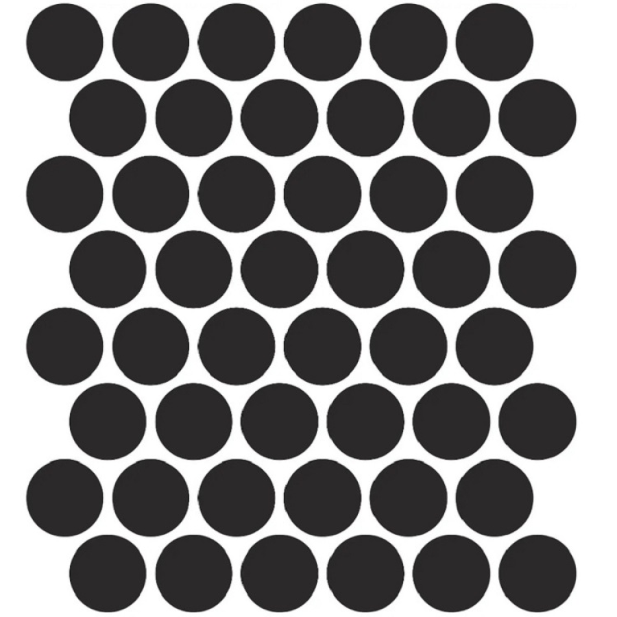 Etruria Керамогранит XXS-3D Cerchio 3D 5Х5 Nero Su Rete Monocolore 33Х37