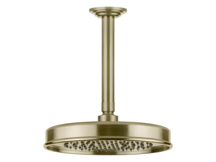 На изображении товар Верхний душ Gessi Venti20, 230 мм, потолочный, поворотный с шарниром, цвет Brushed Brass PVD от официального представителя в Москве