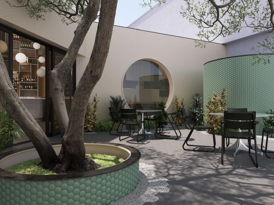 Etruria Керамогранит XXS-3D Cerchio 3D 5Х5 Moro Su Rete Monocolore 33Х37 - изображение 1