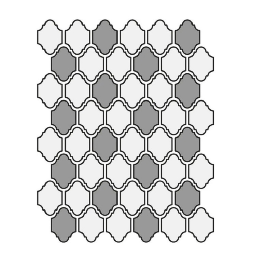 Etruria Керамогранит Xxs Provenzale 5X7 Su Rete A Due Colori Nero / Bianco