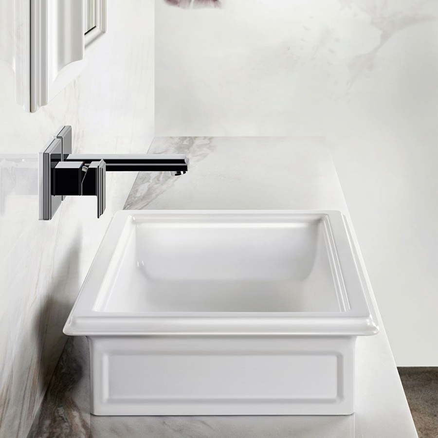 Раковина Gessi Eleganza, 560х420 мм, накладная, без перелива, цвет White - изображение 4