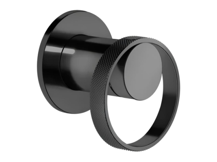 На изображении товар Cмеситель Gessi Anello, настенный, без излива, на 1 потребителя, встраиваемый, внешняя часть, цвет Black Metal PVD от официального представителя в Москве