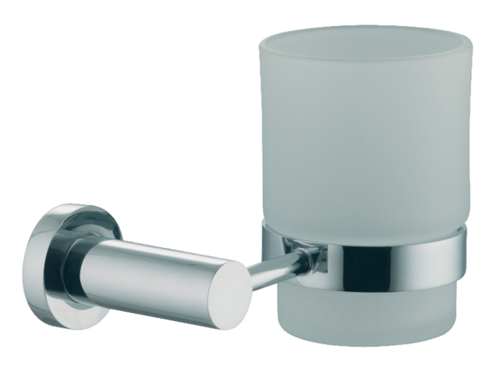 На изображении товар Стакан Carlo Frattini Rotola, с настенным держателем, из матового стекла, цвет брашированное золото от официального представителя в Москве