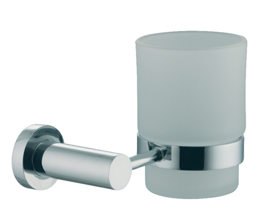 Стакан Carlo Frattini Rotola, с настенным держателем, из матового стекла, цвет брашированное золото