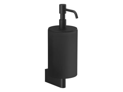 На изображении товар Дозатор для жидкого мыла Gessi Origini, настенный, черный композитный материал, цвет Matte Black от официального представителя в Москве