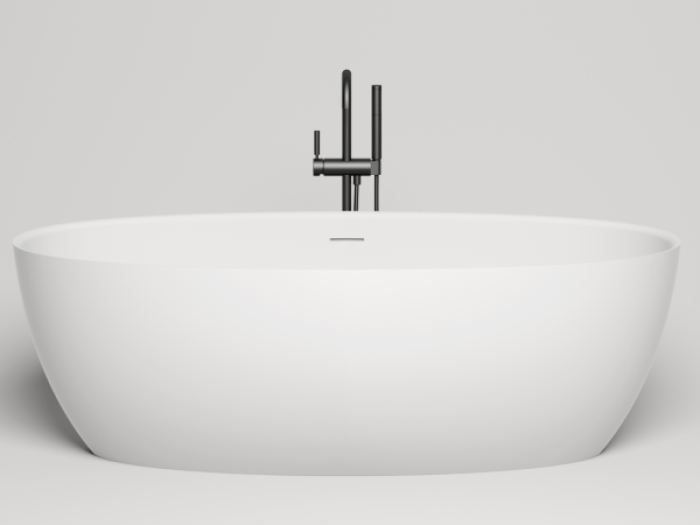 На изображении товар Ванна отдельностоящая Salini Alda 170, регулируемые опоры, слив-перелив "Up&Down", S-Sense, цвет белый глянцевый, фурнитура: белая от официального представителя в Москве
